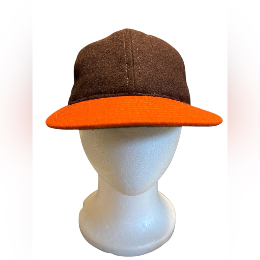 Ideal Cap Co Brown & Orange Wool Baseball Cap Fitted 6 7/8 Never Worn CLE Browns - Picture 2 of 6